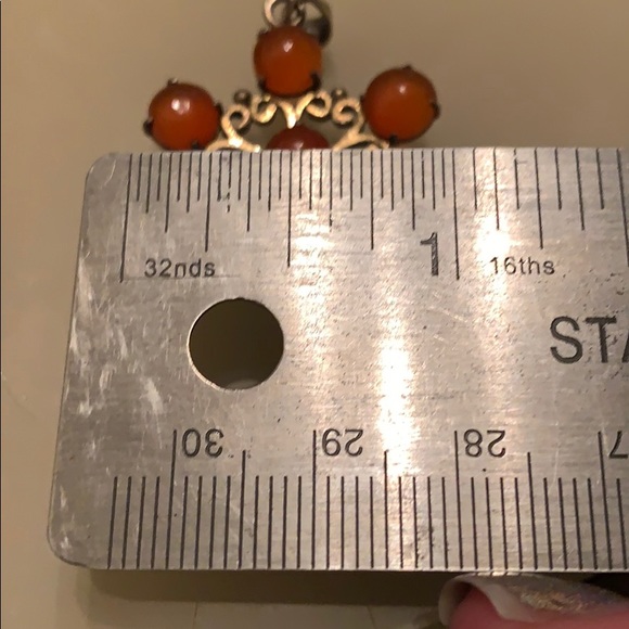 ♣️♠️🟥Vintage silver and carnelian pendant - Picture 8 of 10